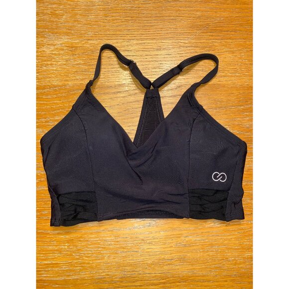Black Infinity Logo Sports Bra With Adjustable Straps - Picture 1 of 4
